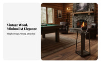Nine-Hole Cue Rack Vintage Design 9 Cue Billiard Rack Wood Grain Finish Pool Holder for Clubhouse, Bar