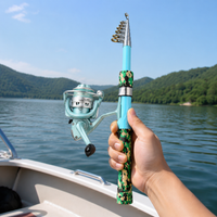 Telescopic Lure Fishing Rod 1.8m, Portable Spinning Rod & Reel Combo Set, Fibreglass Travel Fishing Pole for Stream, 32-46cm Retracted