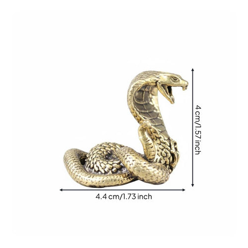 Brass Snake Statue Feng Shui Decor Miniature Statue Vintage Design for Desk