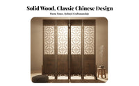Chinese Design Wooden Screen Foldable Carved Wood Screen Movable Solid Wood Folding Partition for Homeowners, Restaurant Owners, Entrance Bedroom