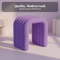 U-Shaped Sherpa Stool Multifunctional Vanity Seat Sturdy Frame for Photographers