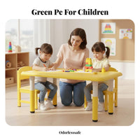 Plastic kids' Desk and Chair Kid-Safe Design 5-Piece Toddler Furniture Set Easy to Clean Lightweight for Daycare Center, Bedroom