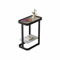 2-Tier C-Shaped Table Waterproof Surface Home Furniture Scratch-Resistant