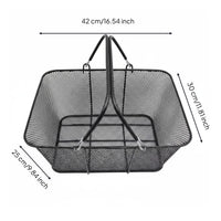 Metal Shopping Basket Portable Double Handle Basket Heavy Duty Household Storage for Supermarket