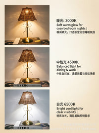 Woven Rattan Butterfly USB Rechargeable Ambient Table Lamp