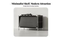 Central-Century Modern Design Bauhaus Design Storage Cabinet Sturdy Construction Multi-Tier Audio Collection Player Stand Heavy Duty Audio Collection Player Stand Easy Assembly for Entryway, Living Room, Home Office