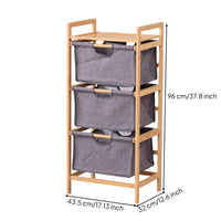 Bamboo Rack with Textile Bins Open-Frame Bamboo Rack Natural