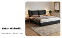 Minimalist Design Upholstered Storage Bed No Box foundation Needed Upholstered Bed Frame with Headboard Bedroom Furniture for Newlyweds, Homeowners, Apartment Dwellers, Home, Guest Room
