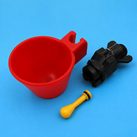 Red Automatic Chicken Water Dispenser, 500 Pcs Poultry Waterer, Quail & Pigeon Drinker Feeder Accessory