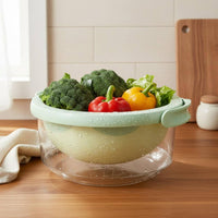 Double Layer Drain Basket Versatile 2 in 1 Colander and Bowl Set Large Capacity Fruit and Vegetable Washing Basket