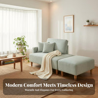 Retro Design Corduroy Loveseat Nordic Aesthetic Corduroy Settee space-saving Size Upholstered Couch Comfy Upholstery for Apartment Dwellers, Small Families, pairs, Living Room, Bedroom, Lounge Area
