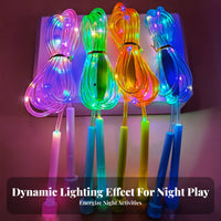 LED Jump Rope Colorful Lights Light up Jump Rope Glow in the Dark Luminous Toy for Children, Kids, Night Use, Outdoor