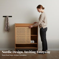 Louvered Door Shoe Cupboard Nordic aesthetic Entryway Cabinet Modern & Simple Multifunctional for Apartment Dwellers, Homeowners
