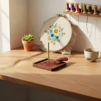Embroidery Thread Holder Brass Rod Wood Spool Stand Polished Surface