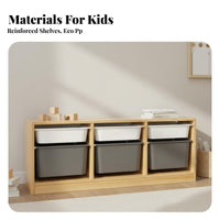 Educational Toy Shelf Solid Wood Educational Storage Shelf Large Capacity Wooden Toy Storage Unit for Young Children, Preschoolers, Playroom, Nursery