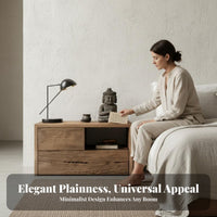 Single-Door Bedside Cabinet Minimalist Design Nightstand Natural Wood Look