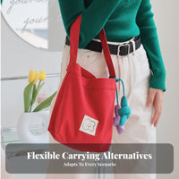 Small Canvas Hand-Carried Bag Korean design Meal Tote Minimalist Design for Women