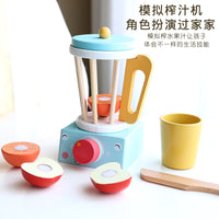 儿童仿真厨房过家家电器早教木制玩具咖啡机榨汁搅拌机面包机