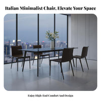 Light Luxury Aesthetic Curved spine Saddle Chair Minimalist design Armless Side Chair Italian Inspired Dining Seating Modern Design for Homeowners, Interior Designers, Restaurant Owners, Living Room, Cafe, Home Office