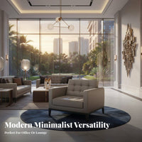 Curved Armchair and Table Set Modern Design Reception Seating Sintered Stone surface Ergonomic Comfort for Adults, Hotel Lobby