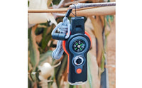 Reflective Mirror 7-in-1 Survival Whistle High-Loudness Whistle Compass Thermometer Tool Lanyard Included Outdoor Gear Storage Compartment for Camping