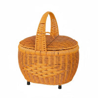 Lidded Picnic Basket Woven Design Wicker Picnic Basket Breathable