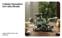 Stone-Look Dragon Ornament Raised Head Aquatic Tank Decor