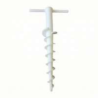 Plastic Spiral Auger Stake Portable Tent Peg with T-Handle Long Screw-in Ground Anchors Heavy-Duty for Camping