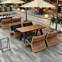 Outdoor Rattan Sofa and Table Set for Commercial Use