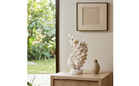 Peacock Vase Gold-Accented Peacock Figurine Sculpted for Entryway, Art Lovers