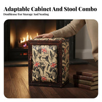 utilitarian Lockbox Nightstand Retro Design Bedside Table Multi-Purpose