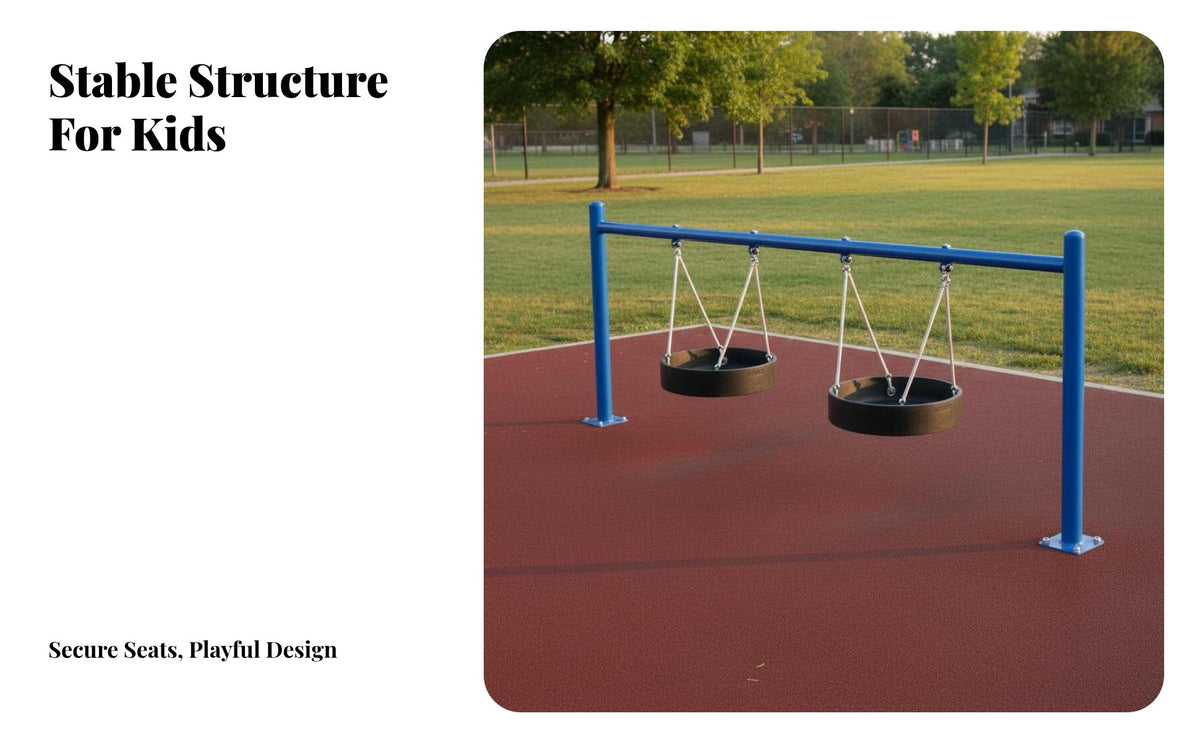 Double Swing Set Sturdy children's Swing Frame Anti-Rust Outdoor Play Equipment for Young Children, Family, Kindergarten, Community, Scenic Area