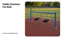 Double Swing Set Sturdy children's Swing Frame Anti-Rust Outdoor Play Equipment for Young Children, Family, Kindergarten, Community, Scenic Area