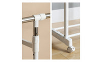 Adjustable Clothes Drying Rack with Wheels Space-Saving Clothes Rack with Double Rods Heavy-Duty Portable for Laundry Room, Bedroom