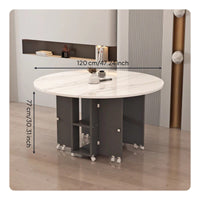 1 Collapsible Kitchen Table Convertible Dining Table Set Extendable Kitchen Table with Storage Folding Dining Table Movable Structure Built-in Storage Suitable for Small Apartments Homes Gathering