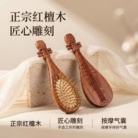 Red Sandalwood Guzheng-Style Cushion Comb for Scalp Massage