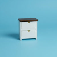 Miniature Bedside Cabinet Decorative Ornament Tiny End Table Model Photo Prop