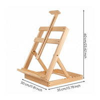 Wooden Desktop Easel Slotted Support Foldable Desk Easel Stable Base