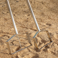 Beach Rake with Mesh Bag Portable Sand tool with Detachable Handle Wide Tool for Clam Diggers