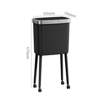 Lidded Trash Can Easy Clean Rolling Trash Can Reinforced Bottom