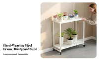 2-Tier Rolling Plant Stand Floor-Standing Multi-Tiered Plant Stand Easy to Move