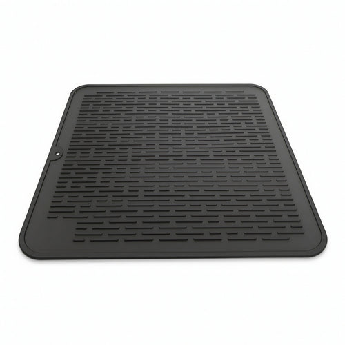 Dish Drying Mat Quick-drying Fast-draining Foldable with Hanging Hole Easy to Clean Dishwasher-safe Soft Bpa-free Silicone Self-draining Raised Ridges Eco-friendly Suitable for Kitchen Countertop Home Storage