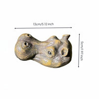 2 Pieces Hippo Head Statue Realistic Floating Pond Ornament Resin Material