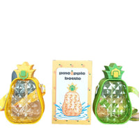 Creative Cute Pineapple Straw Plastic Water Bottle with Strap for Kids, Outdoor Sports, 255g