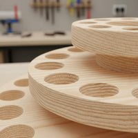 38 Slot Essential Oil Holder Wooden Rotating Oil Display Stand Space-Saving Household Storage for Desktop