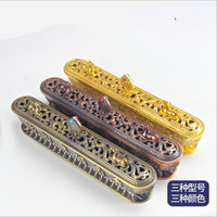 Xianren Alloy Incense Burner with Auspicious Symbols and Six-Syllable Mantra, Bronze Finish, Multiple Sizes and Colors