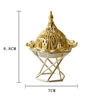 Middle Eastern Arabic Gold Metal Incense Burner Mini Handheld Home Decor