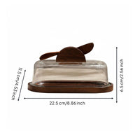 Butter Dish with Glass cover Keeping Rectangular Butter Keeper Easy to Clean Kitchenware for Special Occasions