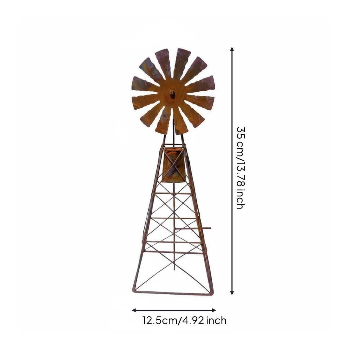 Windmills Statue Metal Farmhouse Windmills Decor Desktop Garden Statue