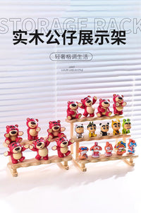 木质盲盒收纳展示架阶梯式手办置物架模型摆件石膏娃娃梯形展示架